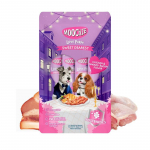 MOOCHIE Love Puree Chicken & Smoked Bacon 4x15g koeratoit kana ja suitsupeekoniga maitsega