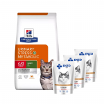 HILL'S PD Prescription Diet c/d Urinary Stress+ Metabolic Feline 1,5 kg + ENZO VET m&auml;rgtoit veiselihaga geeliga kassidele 3x100 g