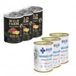ENZO VET H&uuml;poallergeeniline toit j&auml;nesega koertele 3x400g + Wild Farm Monoprotein Wild Boar 3x400g h&uuml;poallergeeniline koeratoit