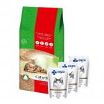 JRS Cats Best Eko Plus &ndash; puidulaastud t&uuml;kkidega 30 l / 13 kg + ENZO VET Soole lamba kastmega kassidele 3x100 g