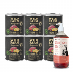 WILD FARM Monoproteiinne metssiga 6x800g h&uuml;poallergeeniline koeratoit + LAB V L&otilde;he&otilde;li koertele ja kassidele 1000ml