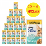 CAT CHOW Hairball kassitoit kana ja roheliste ubadega kastmes 85g