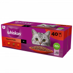 WHISKAS Adult Potrawka 40x85g Poultry Flavours - m&auml;rja kassitoidu tarretis (kana, part, linnuliha, kalkun) kotikeses