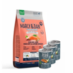 Marly & Dan Senior Dog keskmise ja suure t&otilde;ugu koertele v&auml;rske l&otilde;hega terviklik ja h&uuml;poallergeeniline 12 kg kuivtoit + Wild Farm Superfood Salmon 3x400 g teraviljavaba koeratoit