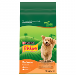 Friskies Balance t&auml;iskasvanud koertele m&otilde;eldud toit, mis sisaldab maitsvat kana- ja veiselihasegu koos k&ouml;&ouml;giviljadega, 10 kg
