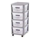 "Curver Infinity" avat&auml;idisega riiulid 4x11 L hall valge