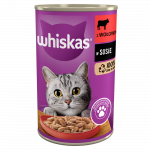 WHISKAS Adult purk 400g - m&auml;rja kassitoit veiseliha kastmes
