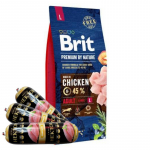 BRIT Premium By Nature Adult L 15 kg + Hektor linnuliha pulgad 3x900 g
