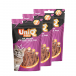 UNIQ PETS kasside maiuspalad - karva ja naha pehmed ribad pardiga 50g