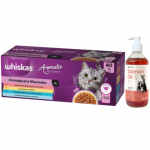 WHISKAS Adult Aromatic Mix 40x85 g &ndash; m&auml;rg kassitoit + LAB V l&otilde;he&otilde;li koertele ja kassidele 500 ml