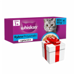 Whiskas Adult 80x85g M&auml;rg kassitoit Kala maiustused želees + &Uuml;llatus teie kassile
