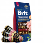 BRIT Premium By Nature Senior L+XL 15 kg + Hektor linnuliha pulgad 3x900 g