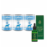 Calibra Veterinary Diets Dog Hepatic 3x400g + LAB-V Omega 3 ja 6 rasvhapped koerte ja kasside &uuml;ldise tervise, karvkatte ja naha seisundi parandamiseks 100ml