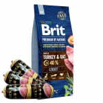 Brit Premium By Nature Light 15 kg + Hektor linnuliha pulgad 3x900 g