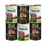 Natua (koer) &ndash; 3x400 g purk &ndash; Spetsiaalne monoproteiiniline sink kutsikatele &ndash; Sink kutsikatele + Wild Farm Monoproteiiniline sealiha 3x400g h&uuml;poallergeeniline toit koertele
