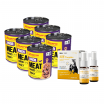 Lihas&otilde;prade juuniorimen&uuml;&uuml; kalkun 6x400g + Lab-V ADE Complex &ndash; A-, D- ja E-vitamiinide kompleks koertele ja kassidele