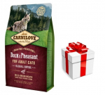 CARNILOVE Cat Duck & Pheasant Hairball Control 6 kg + &uuml;llatus teie kassile