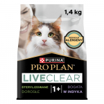 PRO PLAN LiveClear Toit t&auml;iskasvanud kassidele p&auml;rast steriliseerimist, rikkalikult kalkuniga 1,4 kg