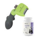 FURMINATOR pika karvaga koertele - Small + Lab-v Derma Twist - naha, karvkatte ja kaitsekihi toetamine koertele ja kassidele 60 roll-on kapslit