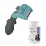 FURMINATOR pika karvaga kassidele - v&auml;ike + Lab-v Derma Twist - naha, karvkatte ja kaitsekihi toetamine koertele ja kassidele 60 roll-on kapslit