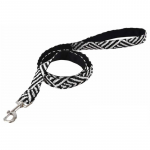 Koerarihm, vastupidavast kangast, asteekide mustriga, mustad ja valged triibud, 2.5x120cm