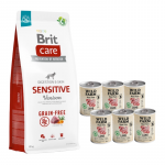 BRIT CARE Teraviljavaba tundlikele koertele m&otilde;eldud hirveliha 12 kg + Wild Farm Pate Lamb 6x400 g gluteenivaba lambaliha koertele