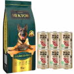 HEKTOR BALANCED T&auml;iskasvanud 15 kg + WILD FARM Pate Lamb 6x400 g
