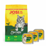 JOSERA JosiCat Kr&otilde;mpsuv kana 10 kg + JosiCat Kanapasteet 3x100 g