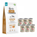 BRIT CARE Graanivaba Senior & Light l&otilde;he 12 kg + Wild Farm Pate Lamb 6x400 g gluteenivaba lambaliha koeratoit