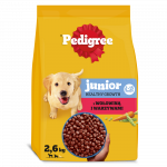 PEDIGREE Junior kuivtoit koertele veiseliha ja k&ouml;&ouml;giviljadega 2,6 kg