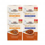 Gourmet Soup Royale t&auml;iskasvanud kasside toit kana, kalkuni ja veiselihaga 12 x 45 g + l&otilde;he, lest ja tursaga 12 x 45 g