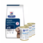 HILL'S PD Prescription Diet Canine z/d Toiduainete &uuml;litundlikkus Mini 1 kg + ENZO VET H&uuml;poallergeeniline toit kalkuniga koertele 3x400 g