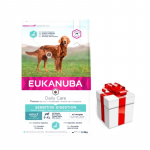 Eukanuba koeratoit Daily Care Adult Sensitive Digestion All Breeds Chicken kott 2,3 kg + &uuml;llatus teie koerale