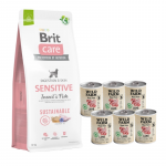 BRIT CARE Sustainable Sensitive Insect & Fish 12 kg + Wild Farm Pate Lamb 6x400 g gluteenivaba lambaliha toit koertele