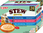 INABA Cat Ciao Stew - lisatoit kassidele kana, tuunikala, l&otilde;he ja kammkarpidega maitsestatud 24x40g