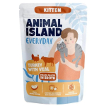 Animal Island Everyday kalkun ja vasikaliha puljongis 85 g kassipoegadele