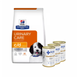HILL'S PD Prescription Diet Canine c/d Urinary Care 12 kg + ENZO VET Urinary uriiniteede haiguste raviks, kana lisandiga, koertele, 3 x 400 g