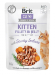 BRIT CARE Cat Pouches Kitten Fillets in Jelly with Savory Salmon 85g + &uuml;llatus koerale