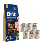 BRIT Premium By Nature Adult M 8 kg + Wild Farm Pate Lamb 6x400 g gluteenivaba lambaliha toit koertele