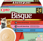 INABA Cat Ciao Bisque - lisatoit kassidele kreemjasupp kana, veiseliha, tuunikala ja l&otilde;hega 24x40g