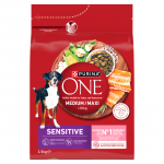 PURINA ONE Sensitive Medium/Maxi T&auml;iskasvanud koertele m&otilde;eldud toit, mis on rikas l&otilde;he ja riisi poolest, 2,5 kg