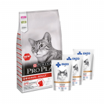 PURINA Pro Plan Original Adult Salmon 10 kg + ENZO VET m&auml;rgtoit veiselihaga geeliga kassidele 3x100 g