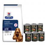 HILL'S PD Prescription Diet Canine z/d Food Sensitivity 10 kg + Wild Farm Monoprotein Pork 6x400 g h&uuml;poallergeeniline toit koertele