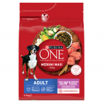 PURINA ONE Adult Medium/Maxi T&auml;iskasvanud koertele m&otilde;eldud toit, mis on rikas lambaliha ja riisiga 2,5 kg