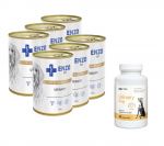 ENZO VET Urinary uriiniteede haiguste raviks koertele, kana maitsega, 6x400g + LAB-V Urinary Dog &ndash; abi uriiniteede infektsioonidega koertele, 90 kapslit