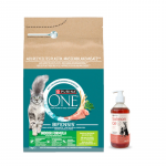 Purina One Indoor Cat t&auml;iskasvanud kasside toit kalkuniga 3 kg + LAB V l&otilde;he&otilde;li koertele ja kassidele 500 ml