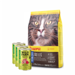 Josera Naturelle 10 kg steriliseeritud kassidele + WILD FARM Premium Grain Free Lamb and Tuna 3x400g &ndash; teraviljavaba toit steriliseeritud kassidele