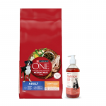 PURINA ONE Adult Medium/Maxi T&auml;iskasvanud koertele m&otilde;eldud toit, rikkalikult kana ja riisiga, 12 kg + LAB V L&otilde;he&otilde;li koertele ja kassidele 500 ml