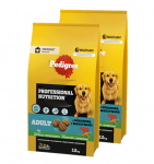 PEDIGREE&reg; Adult Professional Nutrition 2x12 kg veiseliha ja k&ouml;&ouml;giviljadega &ndash; t&auml;isv&auml;&auml;rtuslik kuivtoit t&auml;iskasvanud suurte ja keskmise suurusega t&otilde;ugude koertele