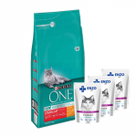 Purina One Cat Sterilcat kana toit 5,7 kg + ENZO VET Sterilised veiselihakastmega 3x100 g